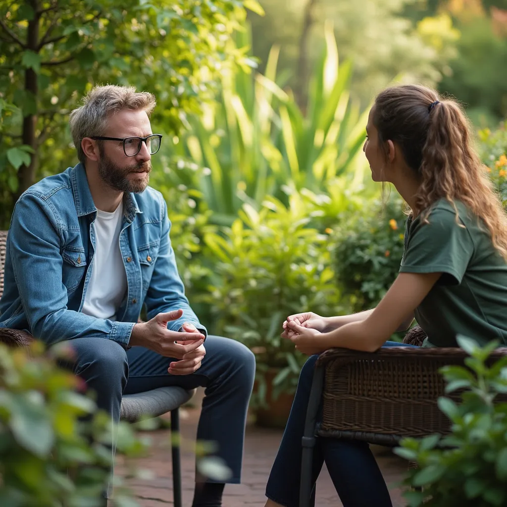 Entretien de coaching en extérieur